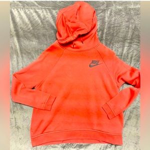 Nike funnel neck hoodie, Coral, size Medium